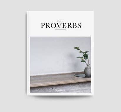 Book of Proverbs coffee table book with gray aesthetic