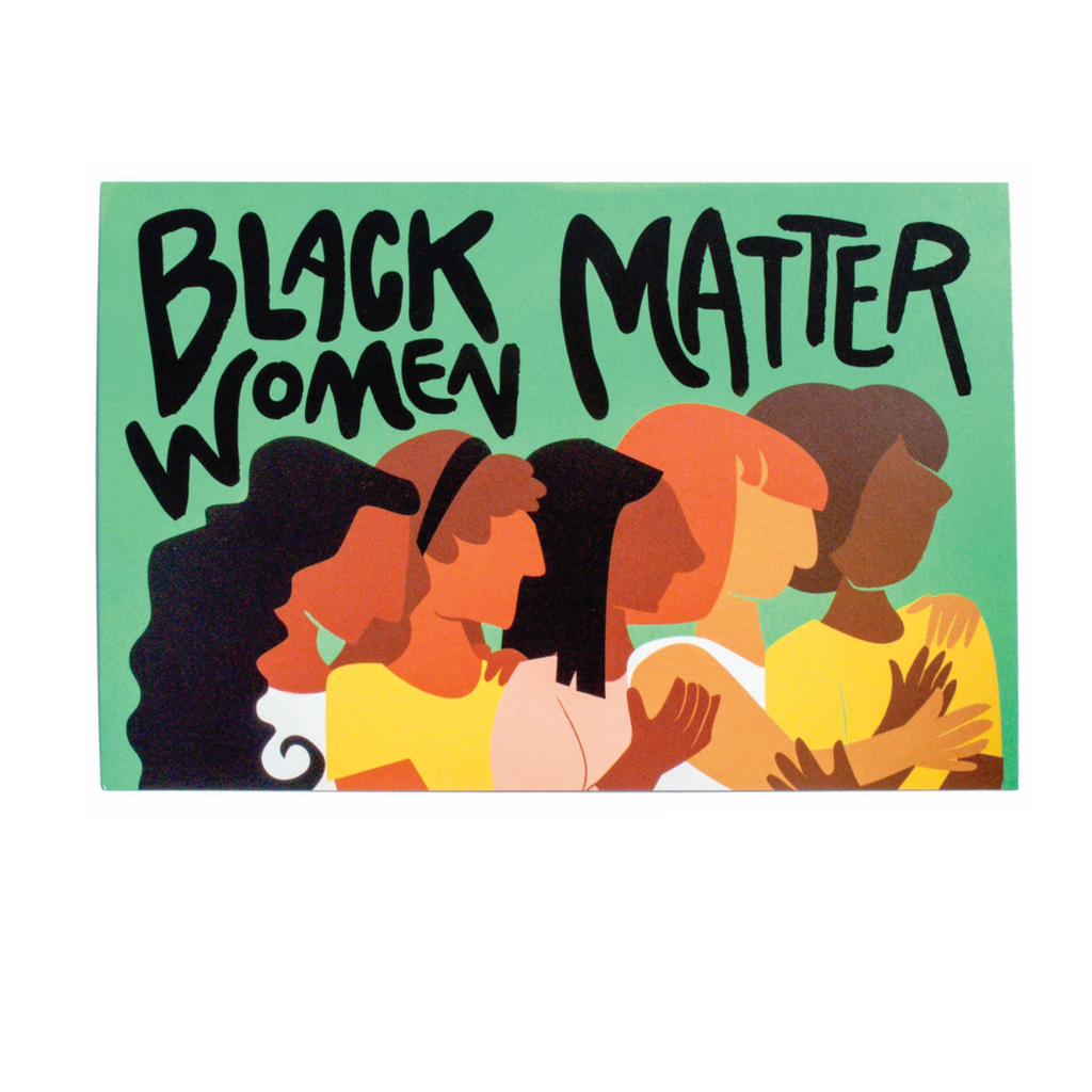 Black Women Matter Protest Postcard with illustration of women of color
