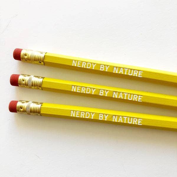 Yellow Nerdy By Nature Pencil