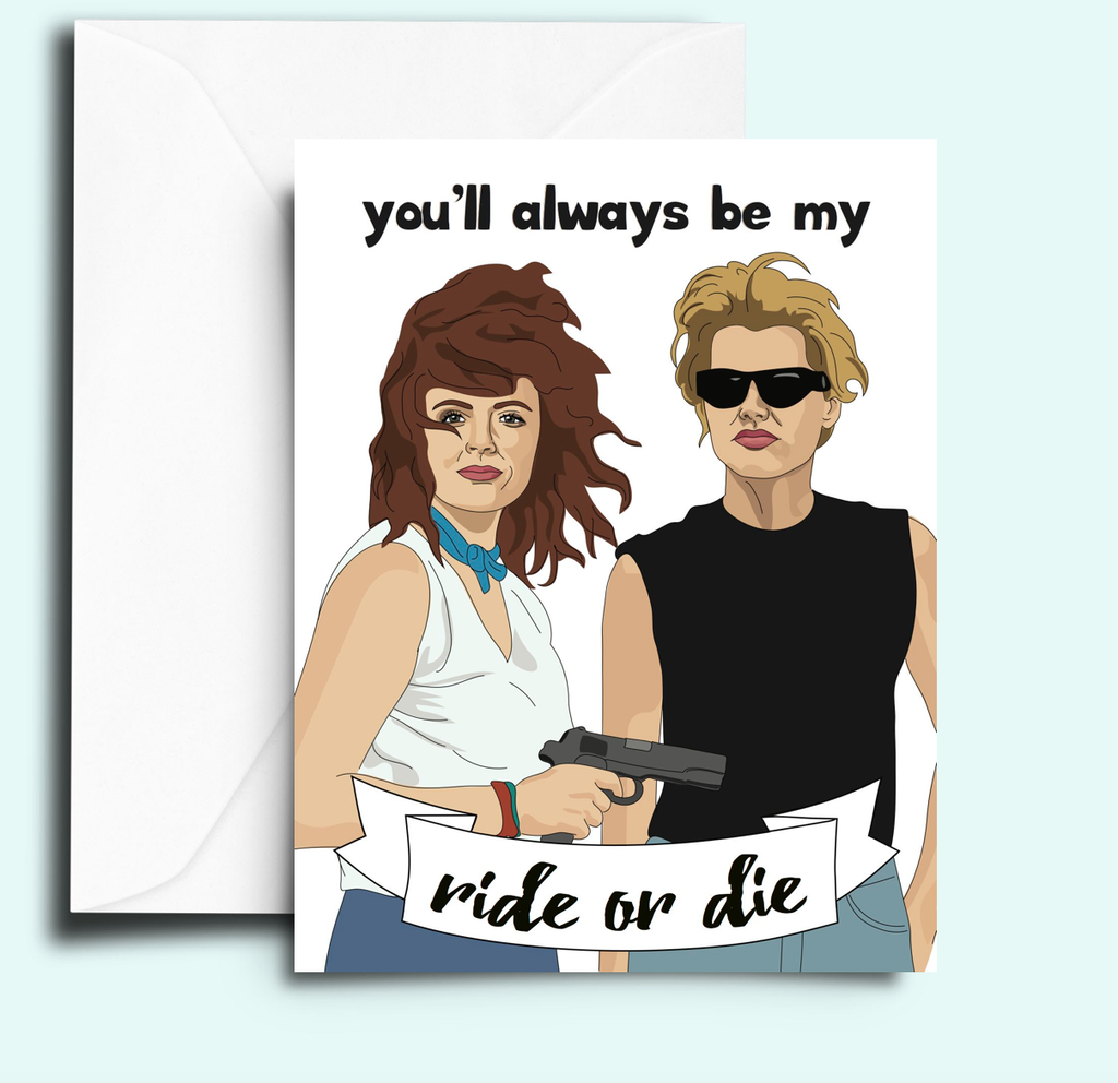 Greeting card with image of Thelma and Louise