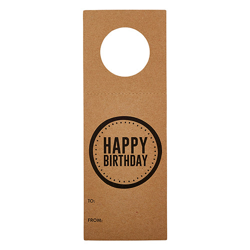 craft brown paper happy birthday bottle tag