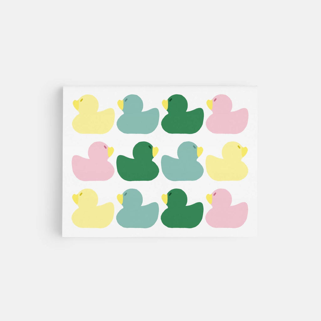 Rubber Duck Pattern Greeting Card in pastel colors