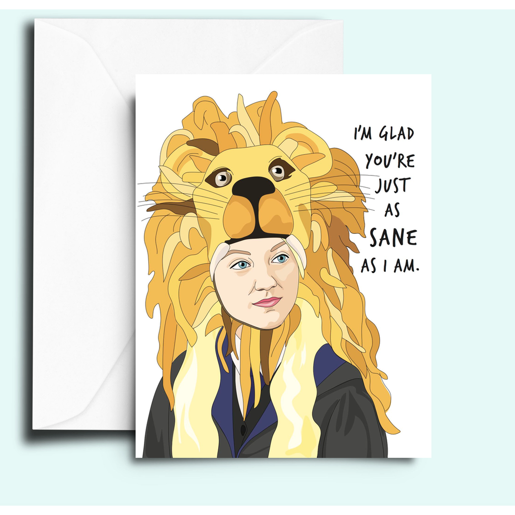 Luna Lovegood Lion Sane Greeting Card