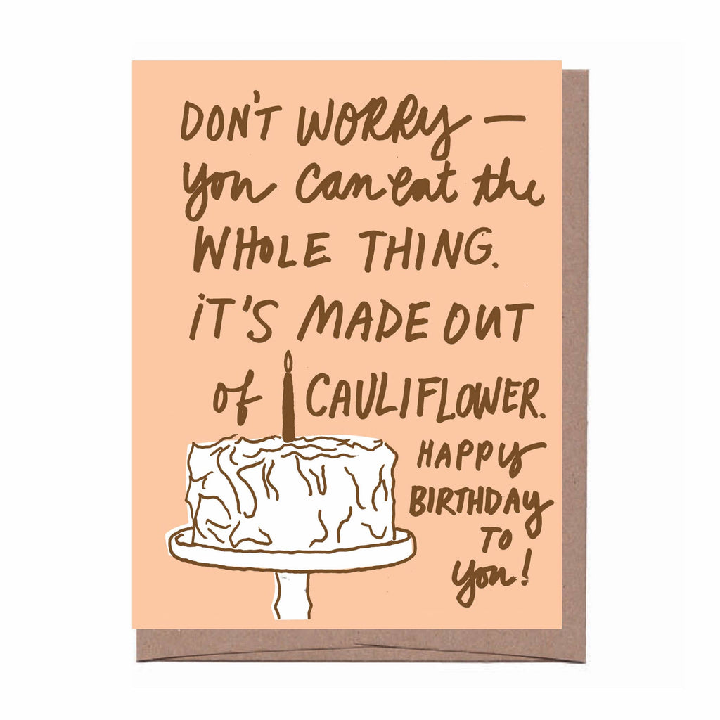 Cauliflower Eat Cake Happy Birthday Card